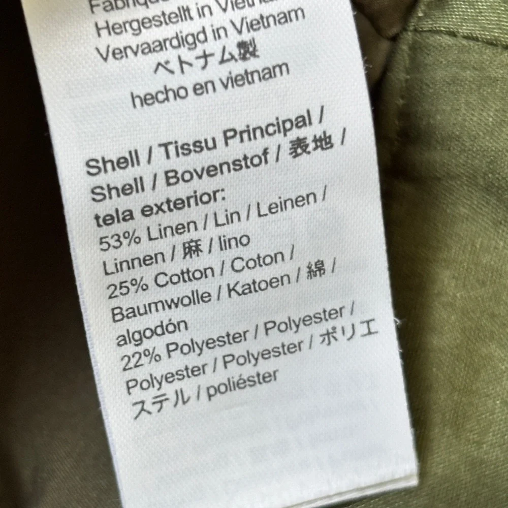 J. Crew  green linen blend cropped pants 4 / 6